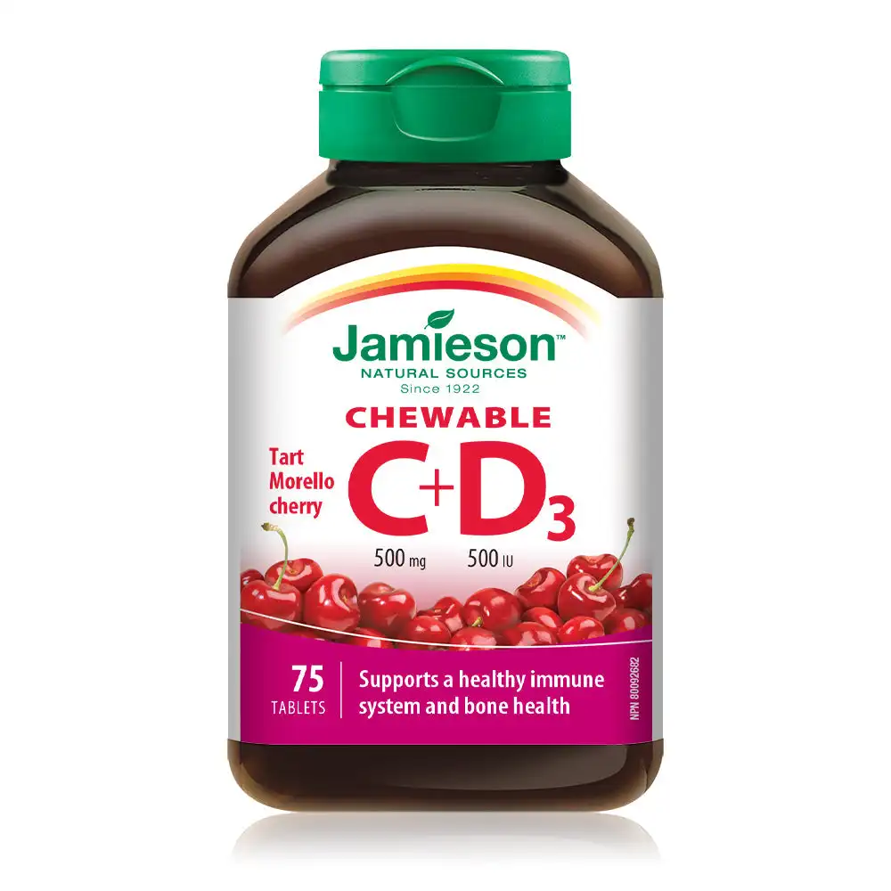 

Jamieson Canada Vitamin C 500 mg plus Vitamin D3 500 IU fast slimming pills Anti stress source of antioxidants 75 Tablets