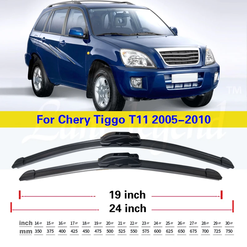 

Стеклоочистители для Chery Tiggo T11, 2005, 2006, 2007, 2008, 2009, 2010, стеклоочистители, автомобильные аксессуары, 24 + 19 дюймов