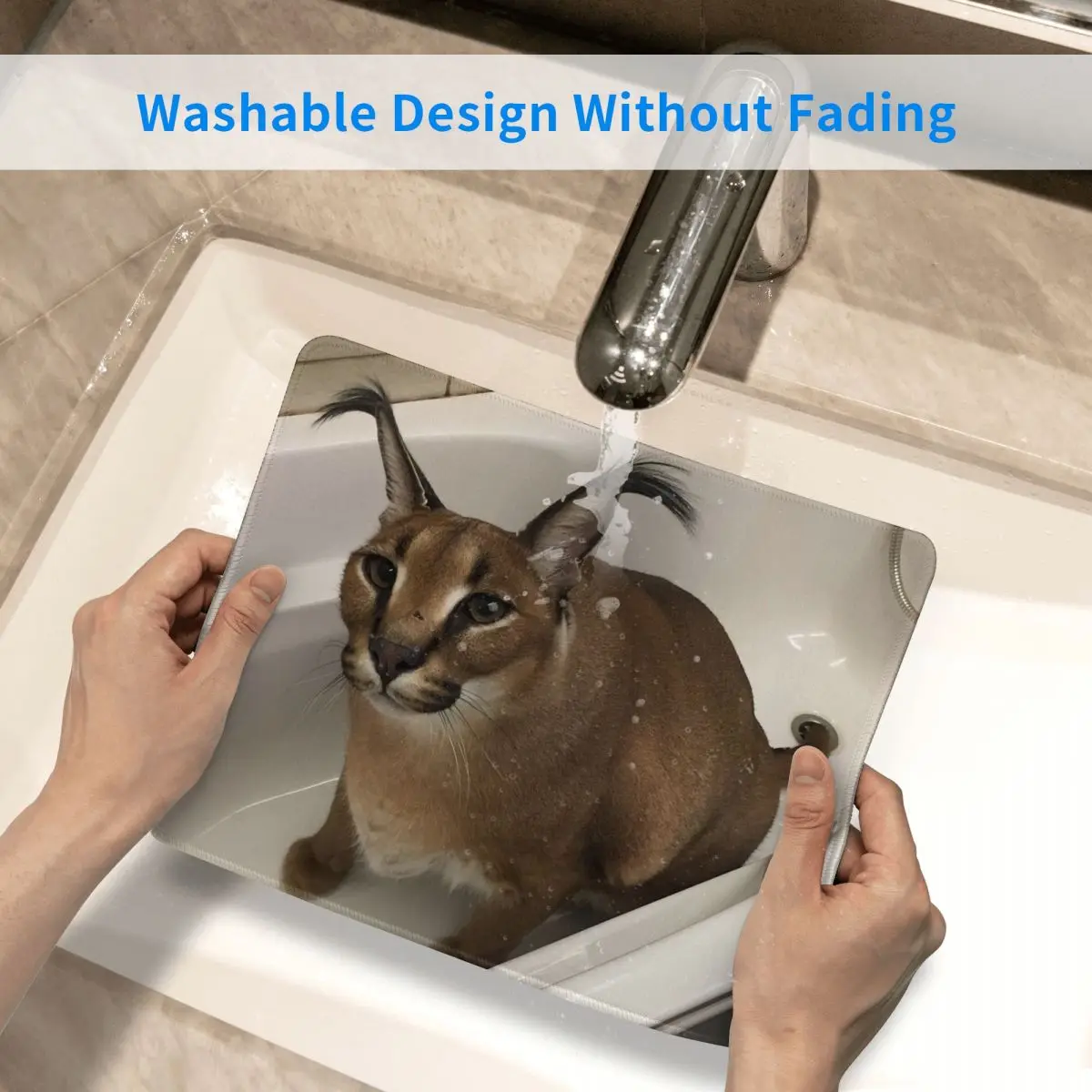 Милый игровой коврик для мыши Floppa с мемом Противоскользящий резиновой основой