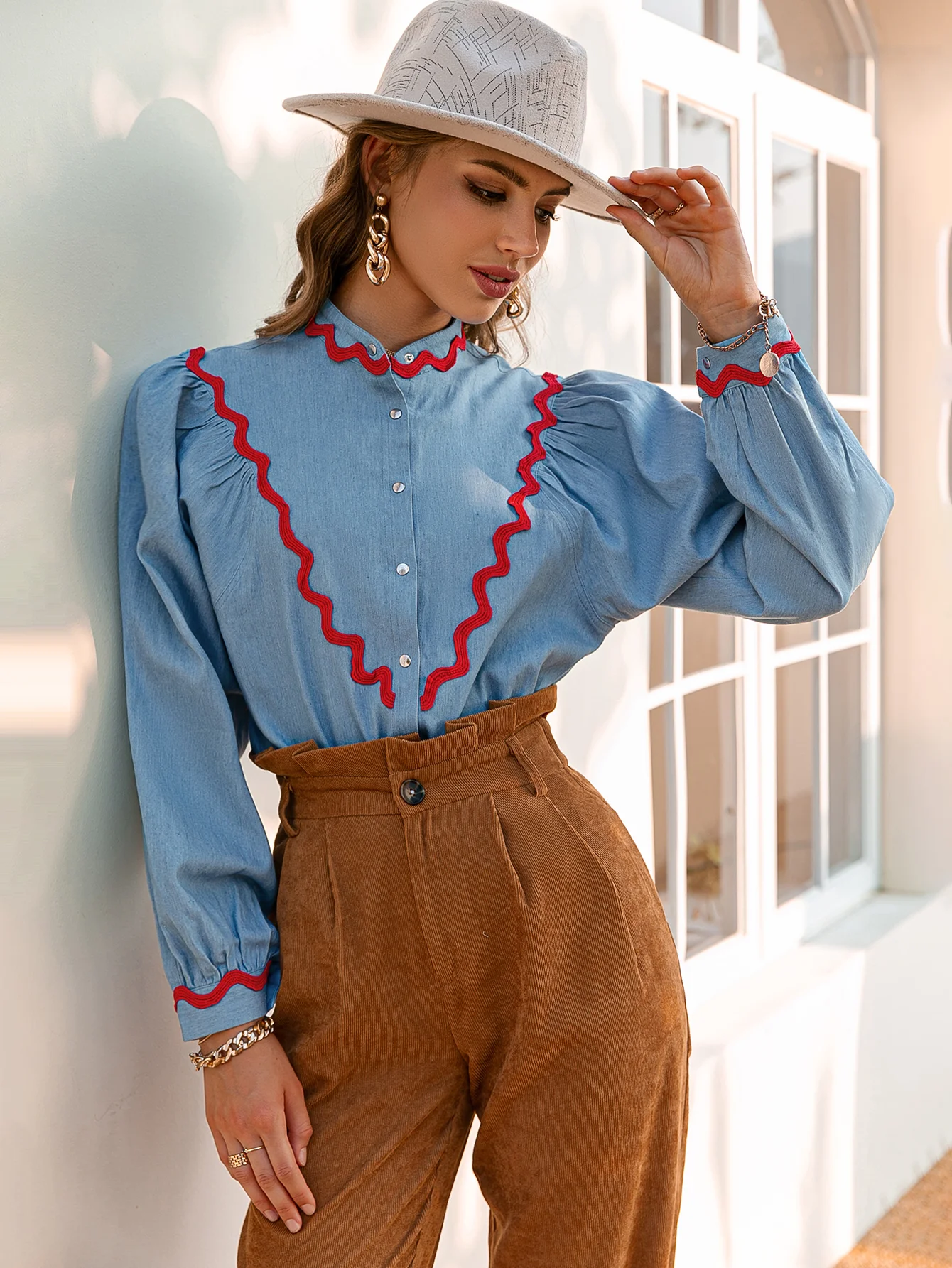 

Elegant Fashion Stand Collar Regular Sleeve Spring/autumn
