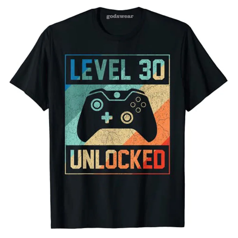 Разблокированная рубашка уровня 30 забавный видеогеймер подарок на 30-й день