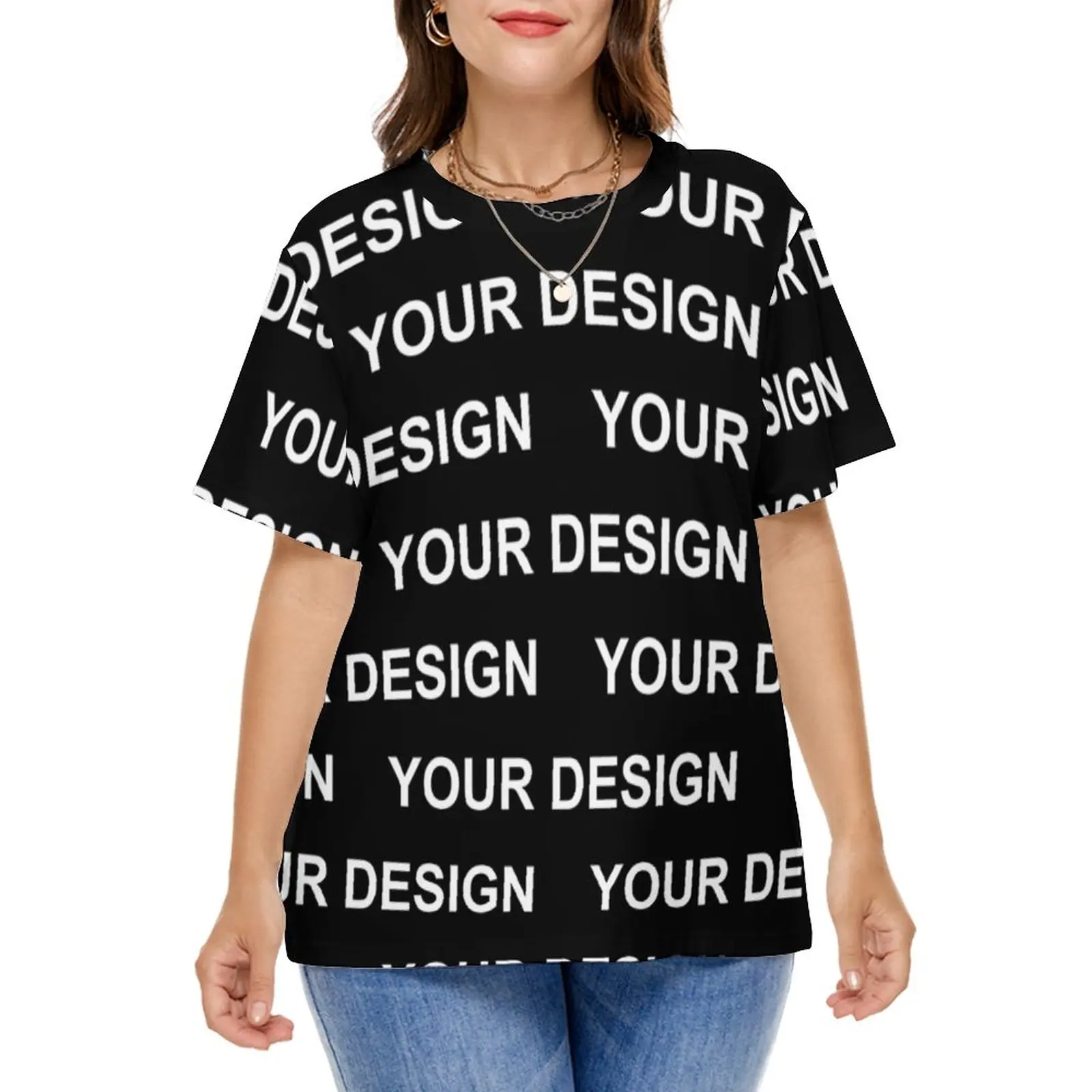 Add Design Customized T Shirt Custom Made Your Image Funny T Shirts Short-Sleeve Print Tshirt Female Casual Tees Plus Size