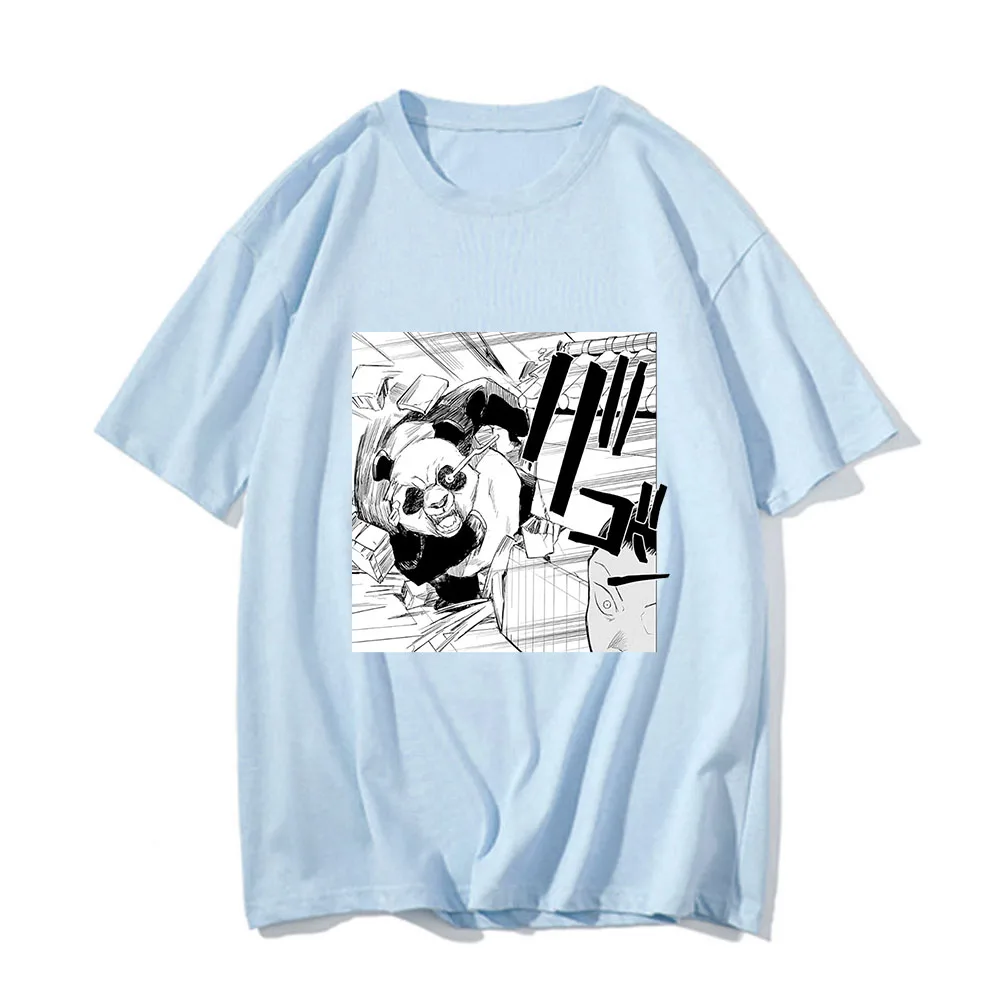 

Jujutsu Kaisen Panda Summer T Shirt Men Harajuku Clothes Streetwear Cartoon Animal Print Cotton O-neck Female Tshirt Clothing