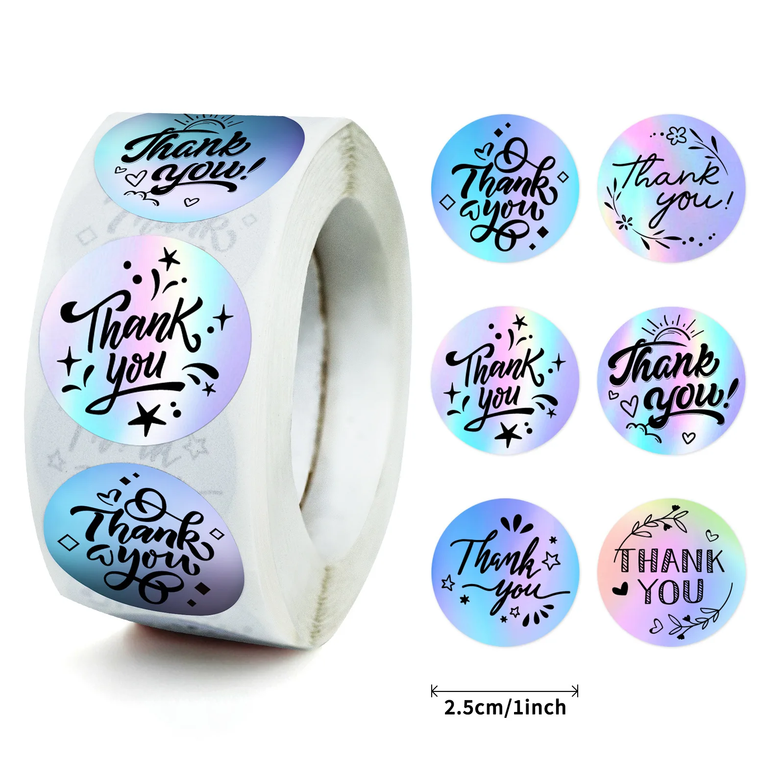 

500pcs Thank you Stickers Gift Sealing Gold Foil Laser Scrapbooking Sticker Festival Birthday Party Gift Decoration Labels