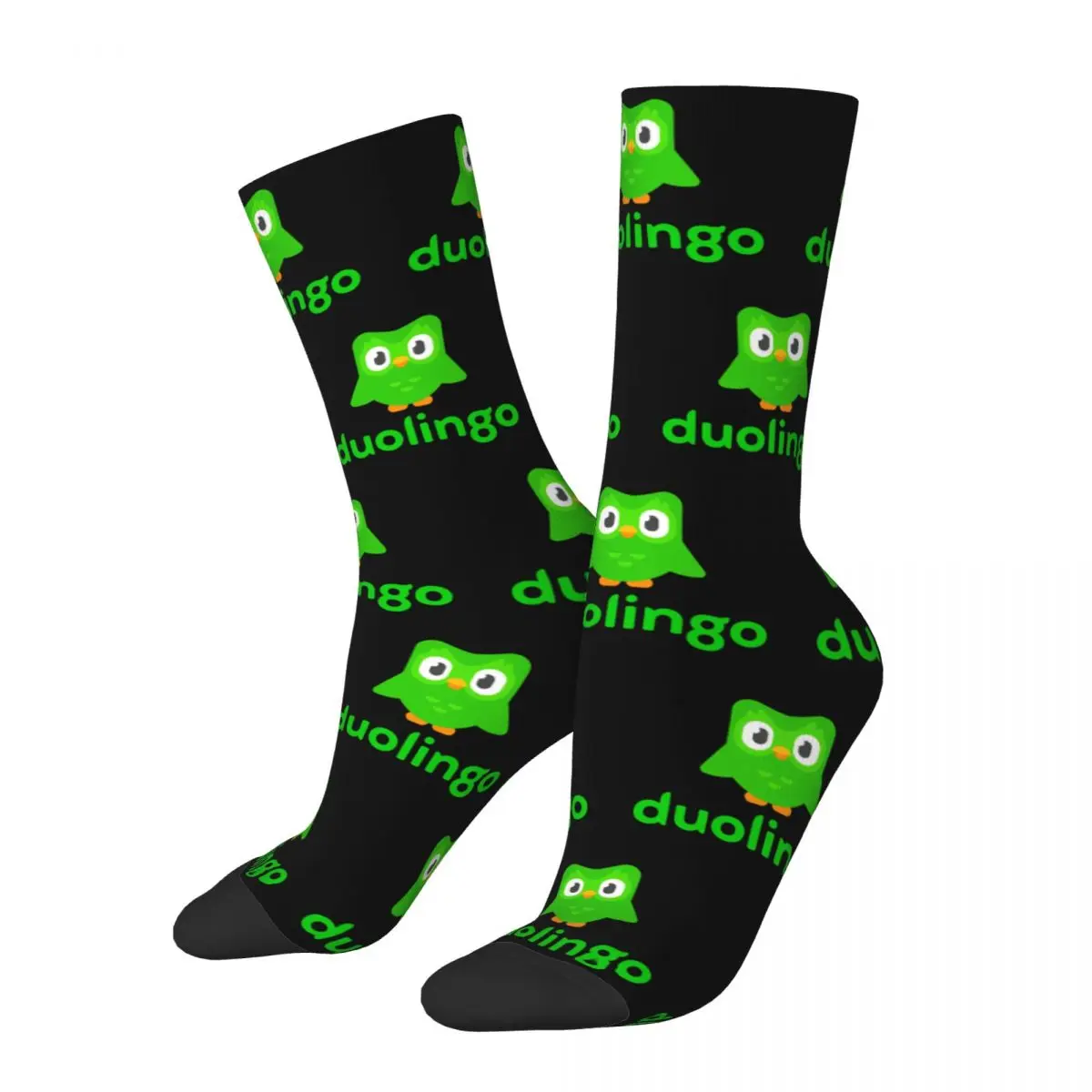 Зимние теплые смешные мужские женские носки с логотипом Duolingo поглощающие пот
