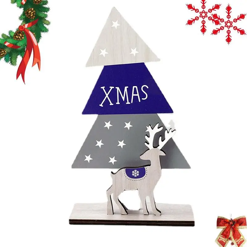 

Настольные украшения, рождественские деревянные украшения для стола, рождественские деревянные поделки и лось, рождественские украшения для вечеринки, декоративные