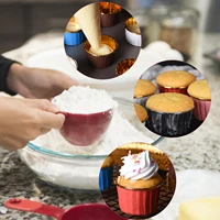 50pcs aluminum foil cupcake liner reusable muffin dessert baking mold nonstick cupcake bakeware for kitchen baking accessories