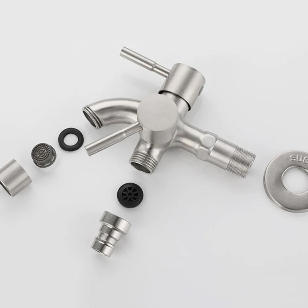 

Faucets Two Way Tap For Washing Machine Multifunction Stainless Steel Tap Two Way Tap Dual Use Drainage Products