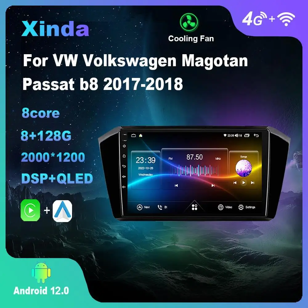 

Android 12.0 For VW Volkswagen Magotan Passat b8 2017-2018 Multimedia Player Auto Radio GPS Carplay 4G WiFi Bluetooth