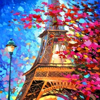 chenistory paris street landscape diy oil painting by numbers abstract for adults pictures by numbers tower acrylic paints gift
