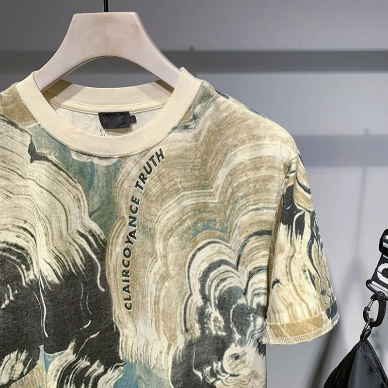 

Футболка мужская с коротким рукавом, 2023 хлопок, универсальная модная, лето 100%