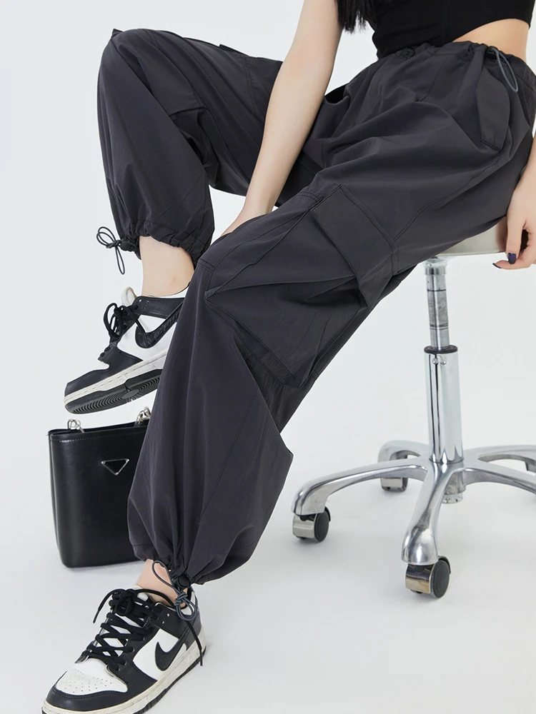 

Брюки-карго женские с широкими штанинами, на шнуровке, Y2k