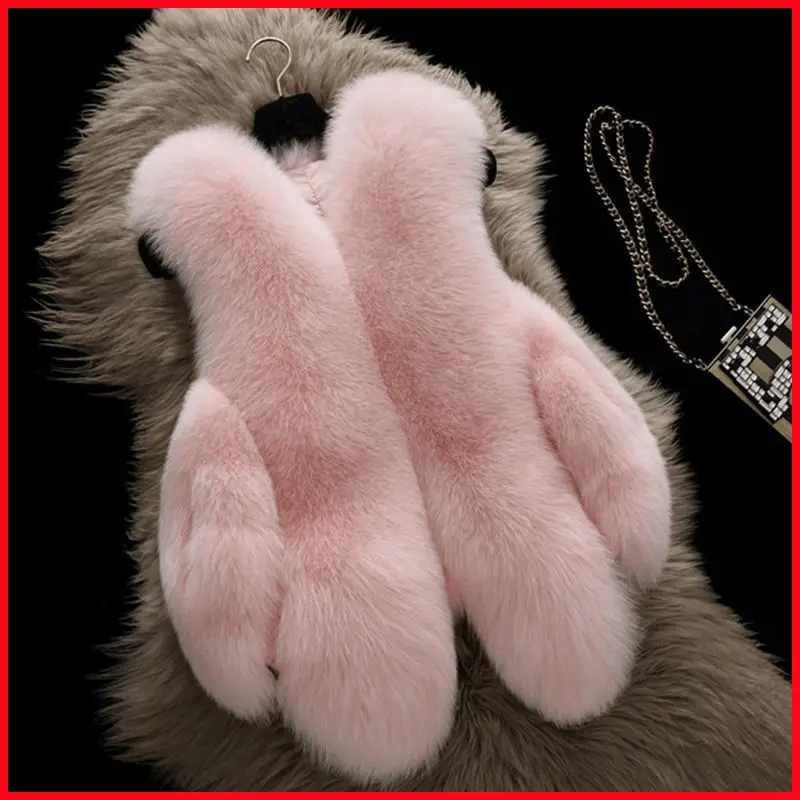 New Autumn/Winter 2022 Plus-size Slimming Faux Fur Vest Ladies Short Water Drop Slimming Fox Fur Faux Fur Casual Coat