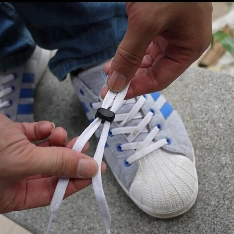 

10PCS Black Plastic Shoes Buckle Shoelace Decorations Rope Clamp Cord Locks Stopper Outdoor Running Easy Faster Sport