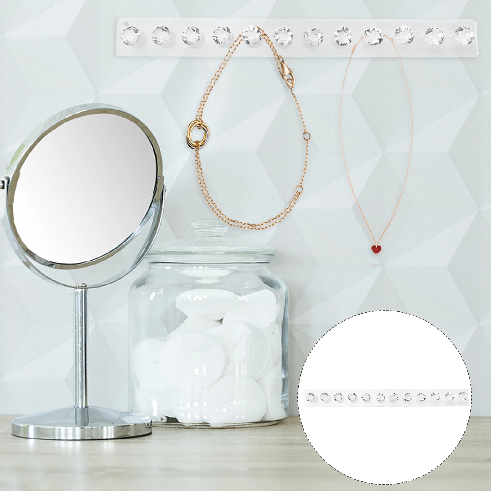 

Organizer Wall Holder Display Earring Necklace Stand Ring Bracelet Hanger Chain Goldnecklaces Hangers Hook Acrylic Dangle Ear