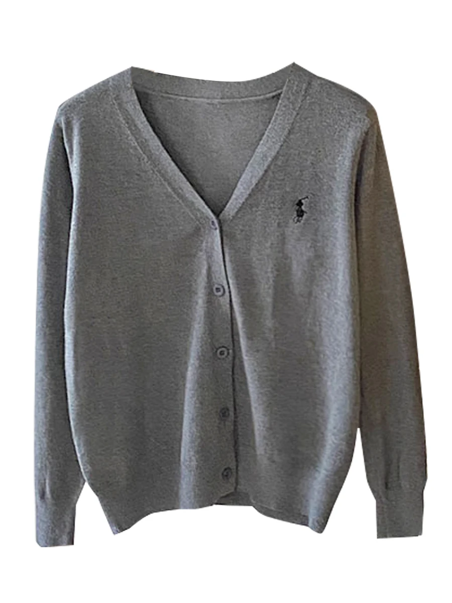 Laqian повседневный вязаный кардиган с v-образным вырезом и вышивкой пони женский