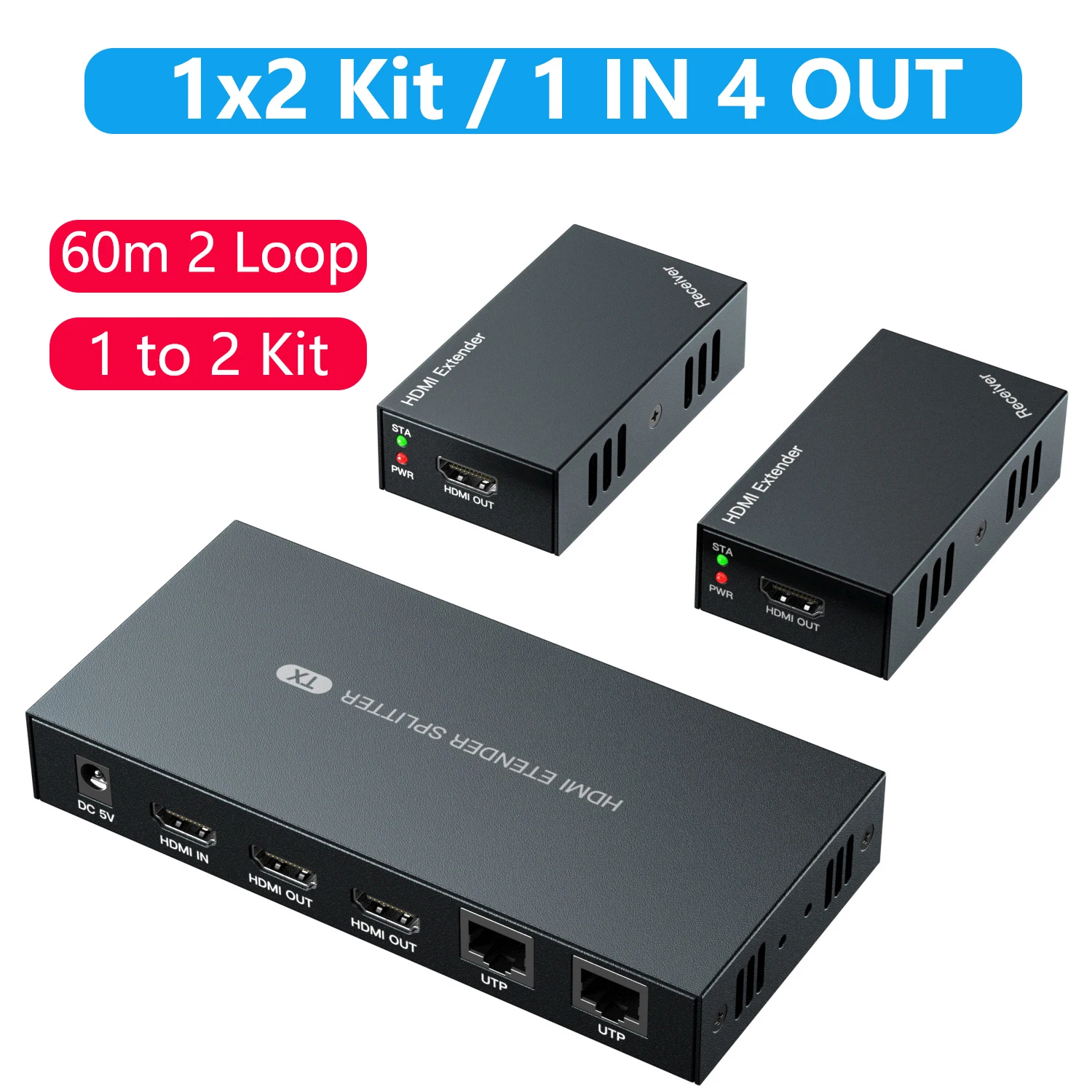 

Удлинитель 1080P HDMI Ethernet, кабель RJ45 Cat6, 60 м