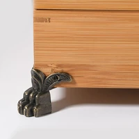 4pcs wood case decorative feet legs corner protector gold black jewelry gift box feet brackets alloy box bottom support foot