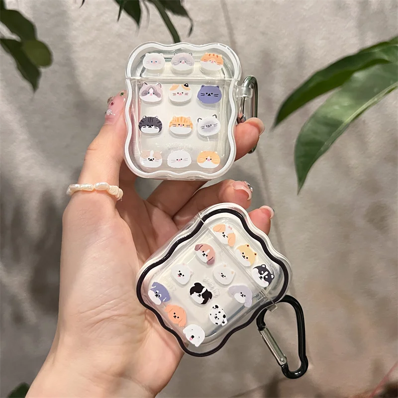 

Cartoon Cute Cat Dog Clear Cover for AirPods Case for Airpods Pro Case Cover Earphone Case for Airpods 3 Charging Box Ornaments