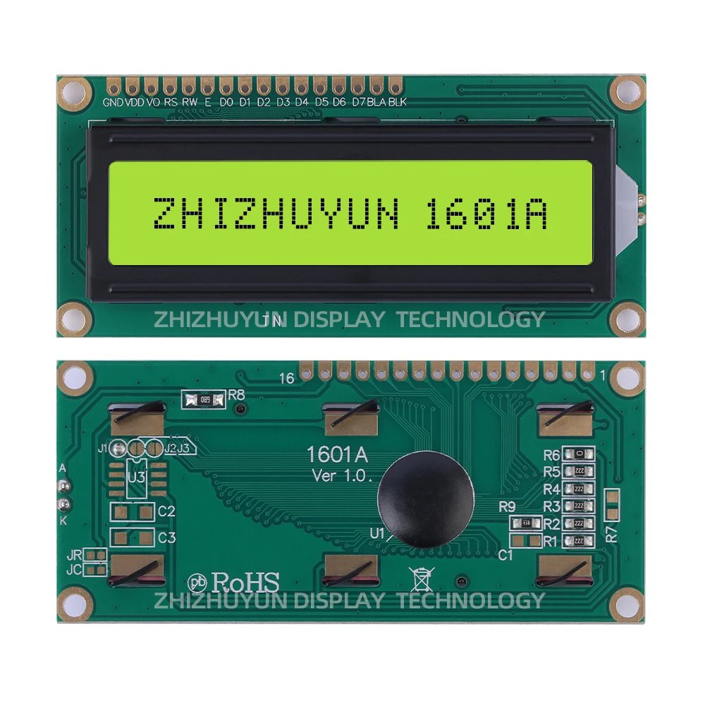 Экран ЖК-дисплея на английском языке/LCM монохромная желтая зеленая пленка 16*1 Cob