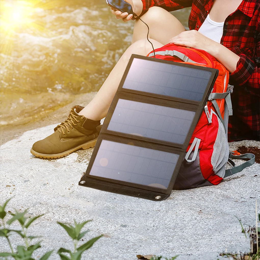 

Solar USB Charging Panel Camping Hiking Portable Charger Carrying Plate