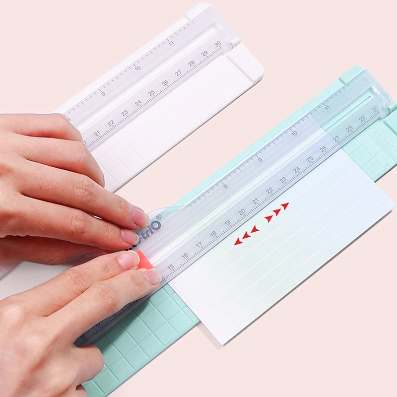 

2 in 1 Mini Paper Cutter Precision Paper Photo Trimmer Art Cut Slip Knife Ruler Paper Cutter Student Stationery Office Supplies