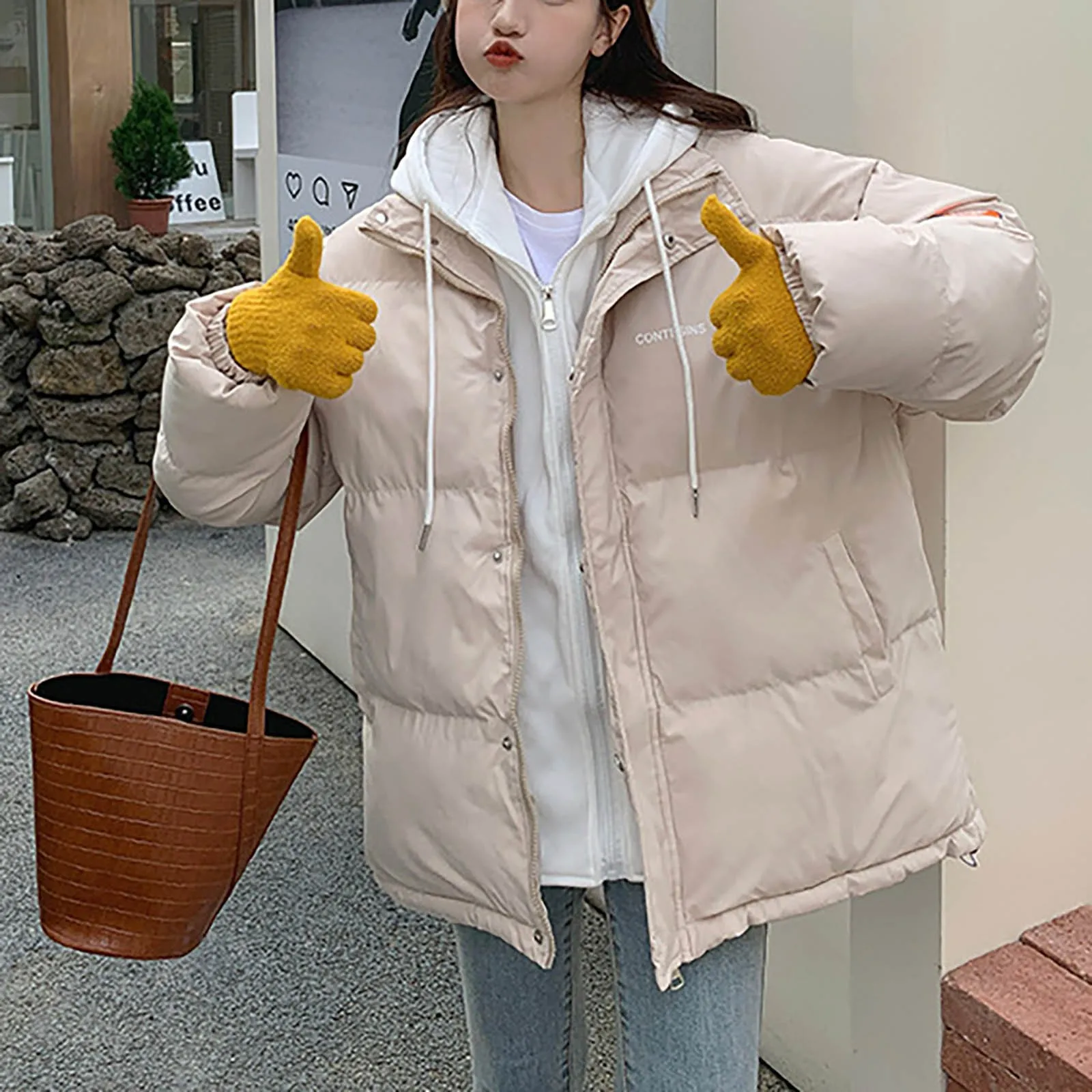 

Женское хлопковое пальто, зимняя куртка, женские короткие парки с капюшоном, Корейская версия, свободная верхняя одежда, верхняя одежда, Трендовое пальто, новинка 2023