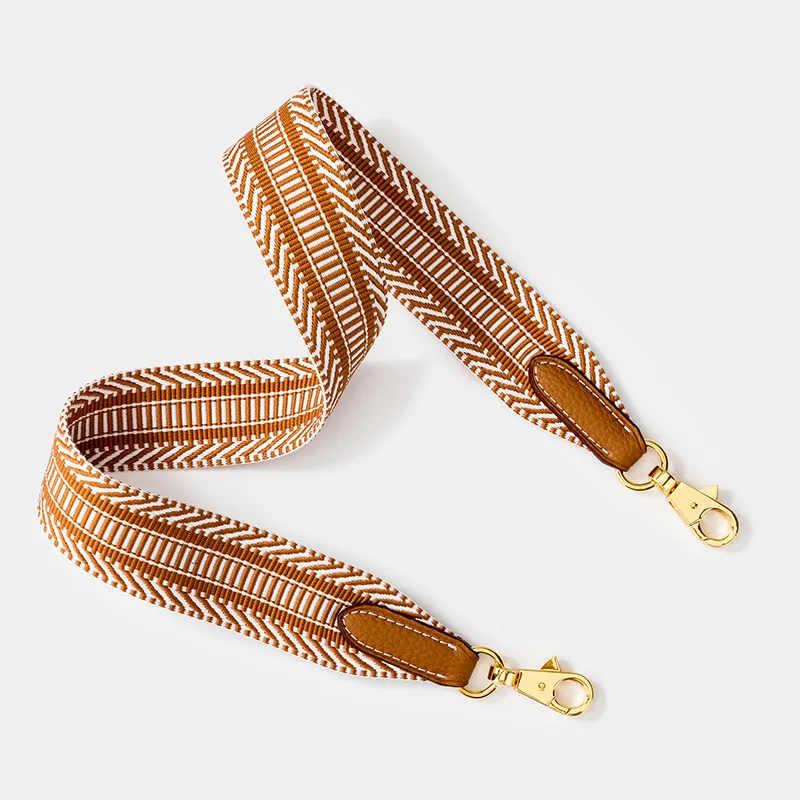 3.8cm Wax Line Weave Wide Bags Straps Bag Accessories Cowhide Shoulder Strap Replacement Canvas Bucket Tote Crossbody Handbags