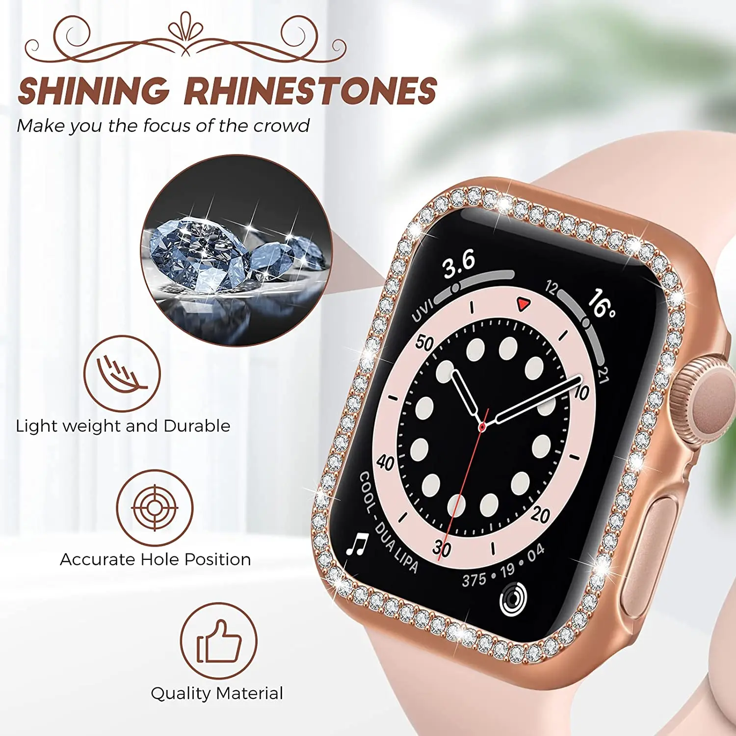 

Diamond Bumper Protective Case for Apple Watch Cover Series 7 6 SE 54 338MM 42MM For Iwatch 45mm 41mm 40mm 44mm Apple Watch Case