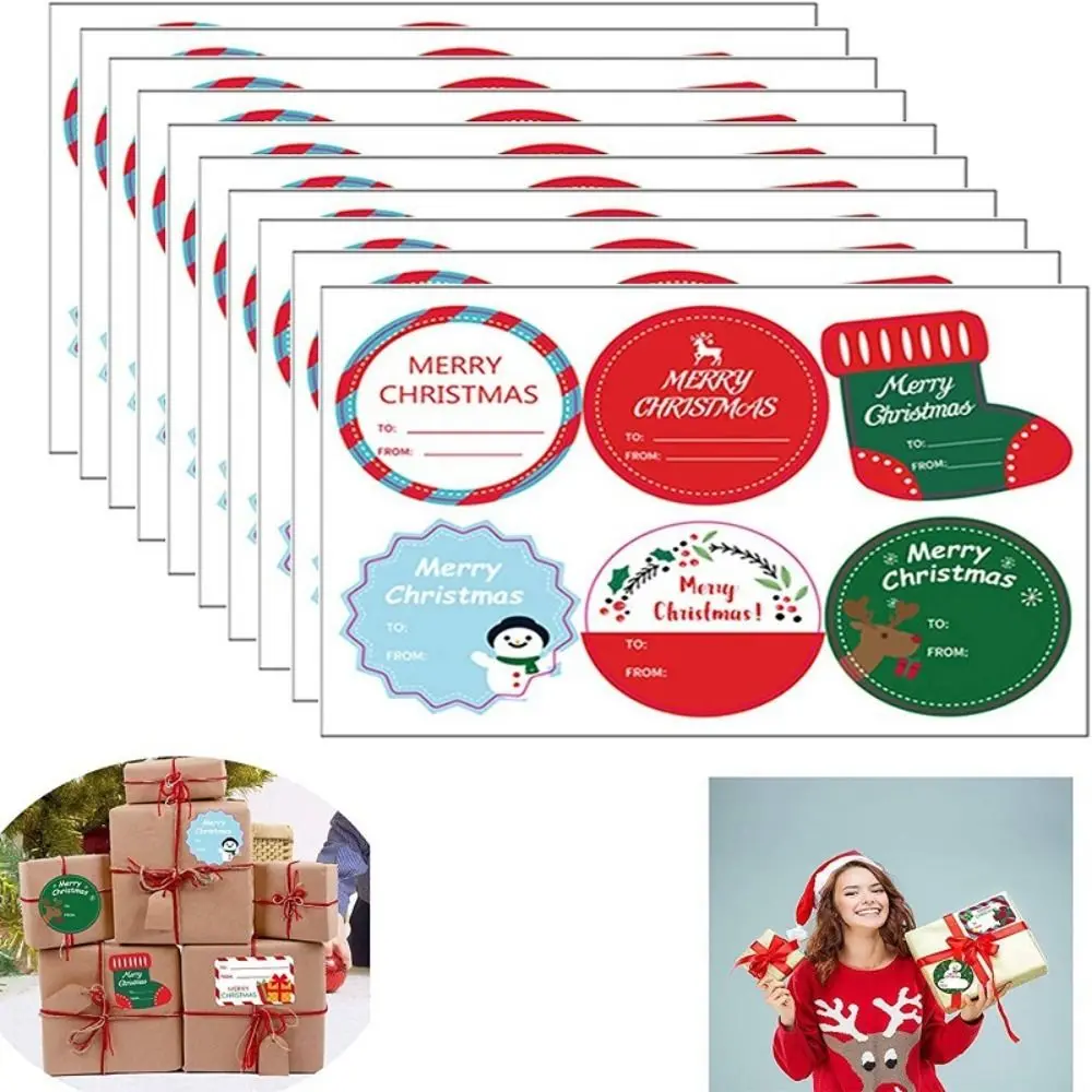 10 листов/упаковка разноцветные наклейки Merry Christmas