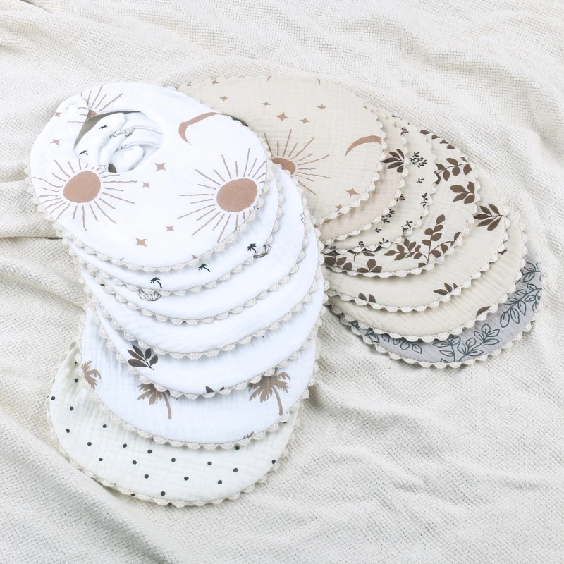 

Baby Feeding Bibs Muslin Absorbent Saliva Towel Toddler Drool Scarf Burp Cloth