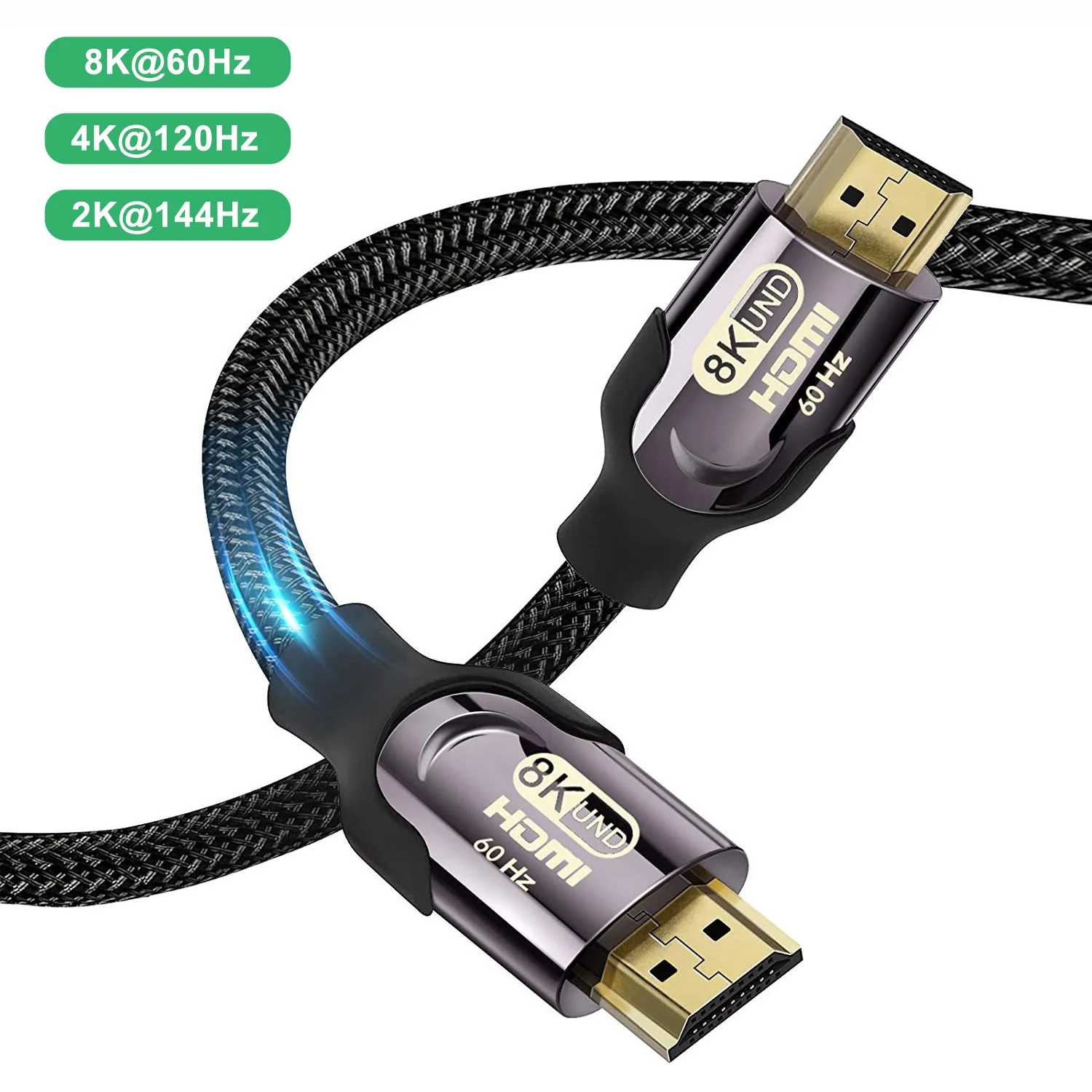 

60Hz 8K 2.1 HDMI-compatible cable 5m 3m 2m 1m 4K 120Hz 2K 144Hz Digital Data Cable Audio UHD Vidoe Cord for Xbox PS5 PS4 Laptop