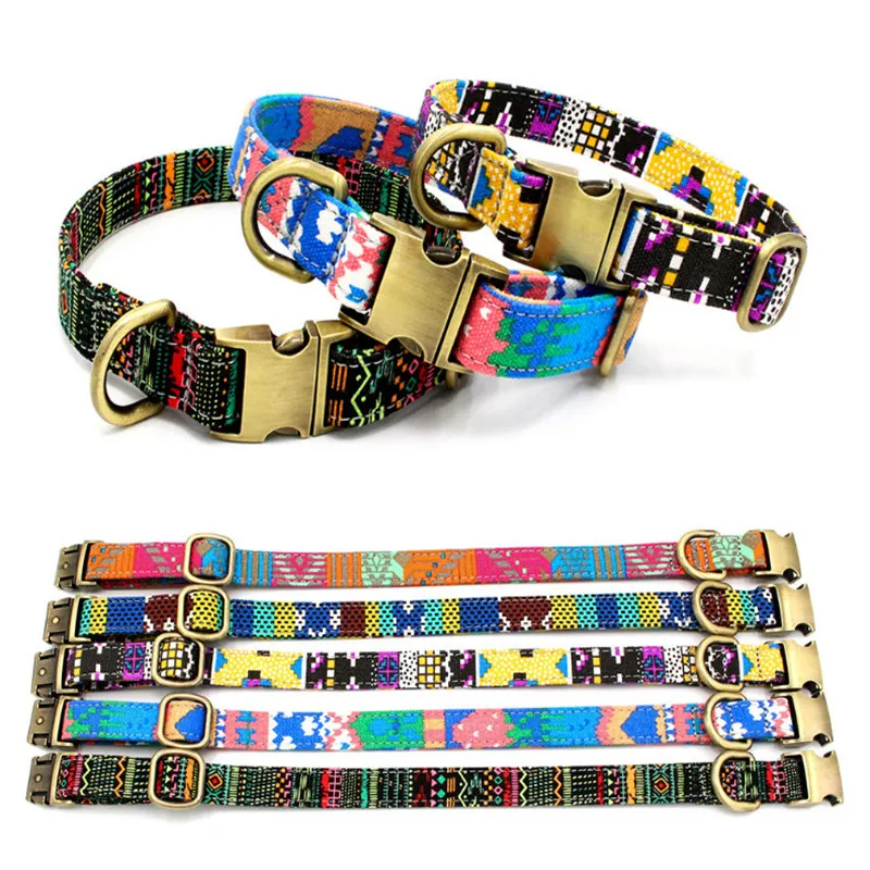 

New custom Dog Collar Adjustable soft Dog Collar Metal Buckle Tags Pet Collar Multicolor Optional