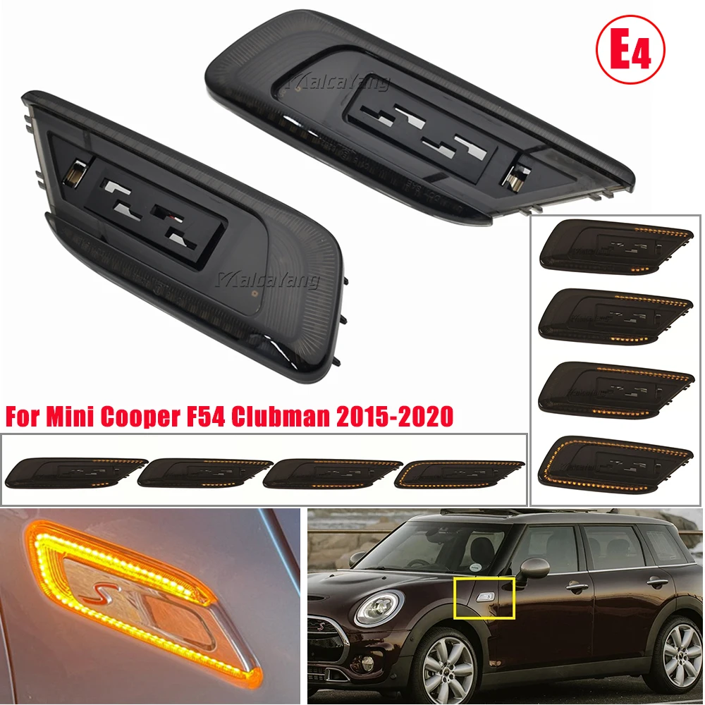 

Dynamic LED Side Fender Marker Light Flashing Sequential Turn Signal For Mini Clubman S F54 2016 2017 2018 2019 2020