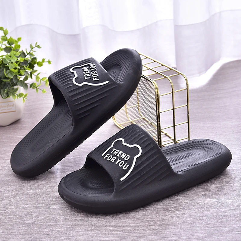 Couple Bathroom Home Slippers Women and Men Fashion Soft Sole EVA Indoor Sliders Woman Sandals 2023 Summer Non-slip Flip Flops