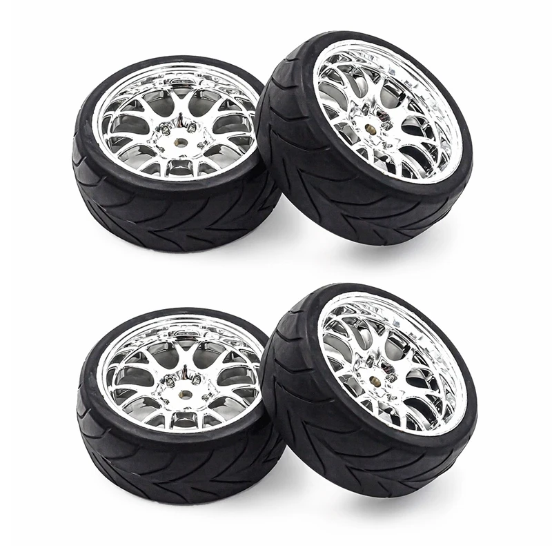 

4PCS 66Mm 1/10 Rubber Tire RC Racing Car Tires On Road Wheel Rims For HSP HPI Sakura Tamiya Traxxas RC Car Parts