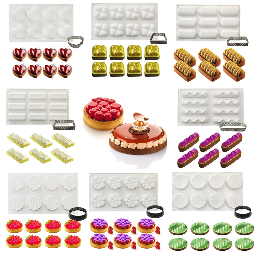 

Mousse Cake Mould Love Heart Dessert Silicone Molds Cake Pudding Decorating Tools Bakeware Dessert Moulds Baking Pastry Decorate