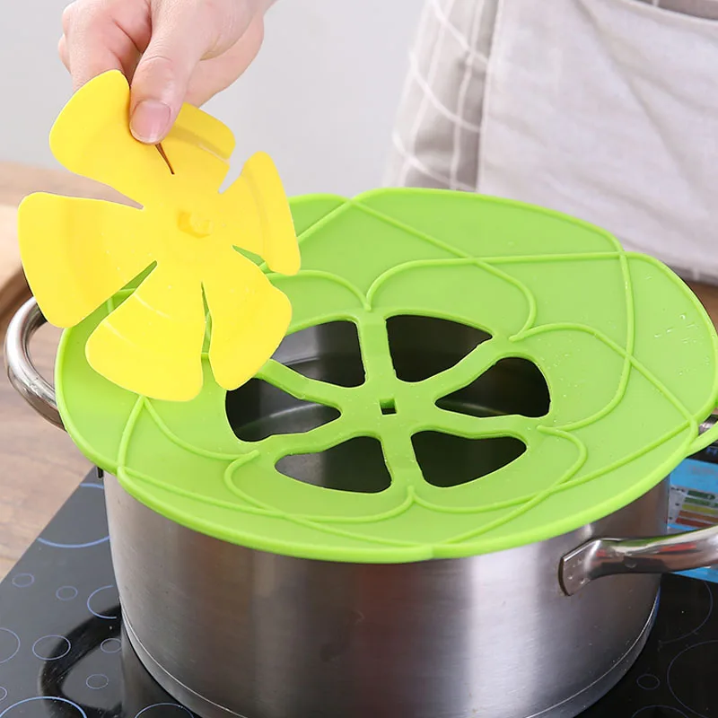 

Internaul Silicone Lid Spill Stopper Cover For Pot Pan Kitchen Accessories Cooking Tools Flower Cookware Home Kitchen