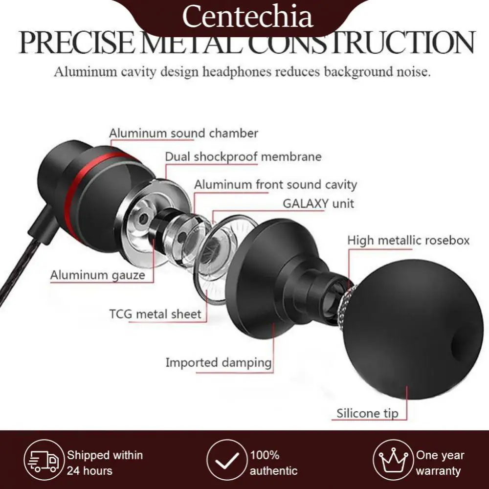 

Portable In-ear Wired Headset Metal Earphone Microphone Earphone 3.5mm Round Hole Earphone Smartphone Headset Headphone Cable