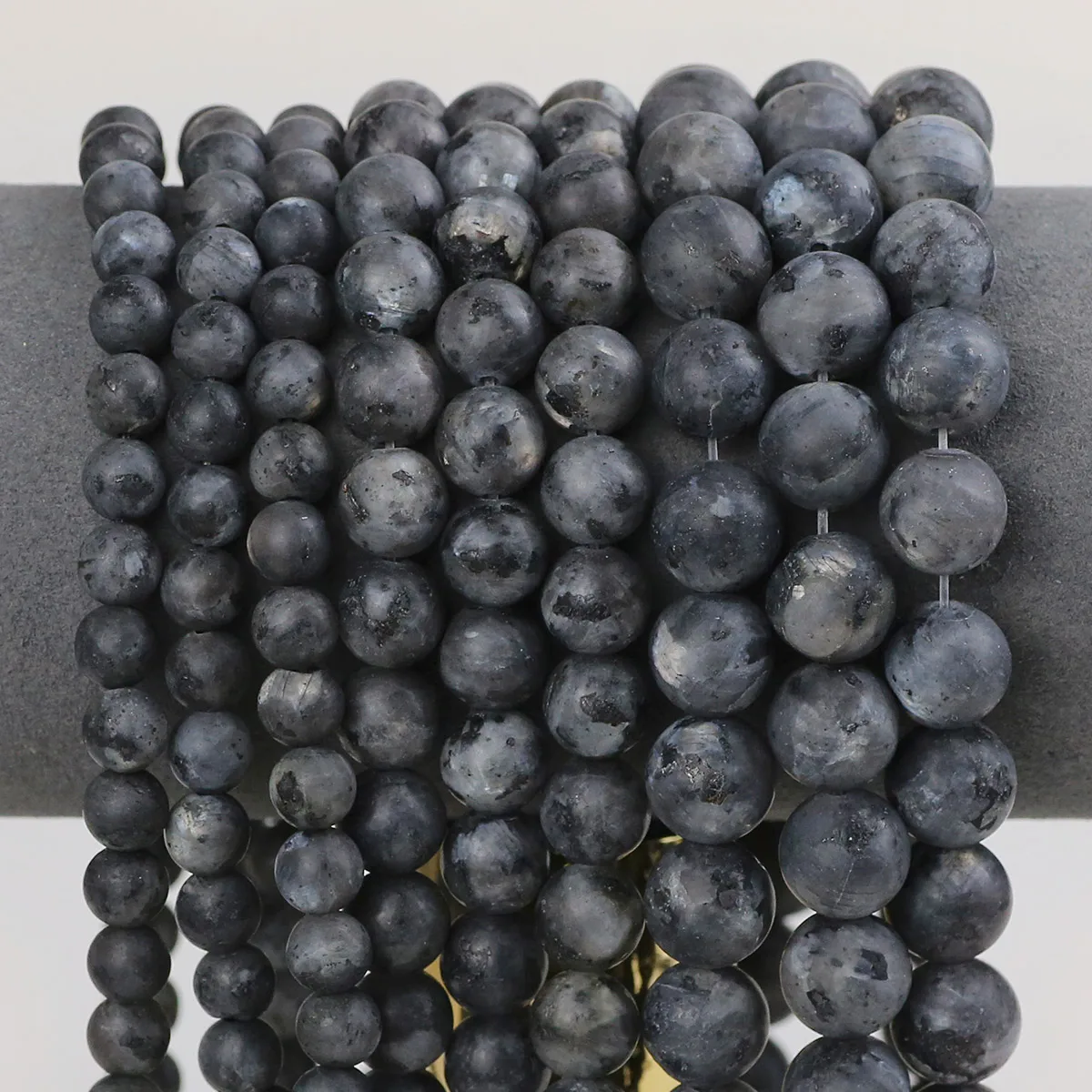 6/8/10 мм матовый черный блестящий камень круглые свободные бусины для