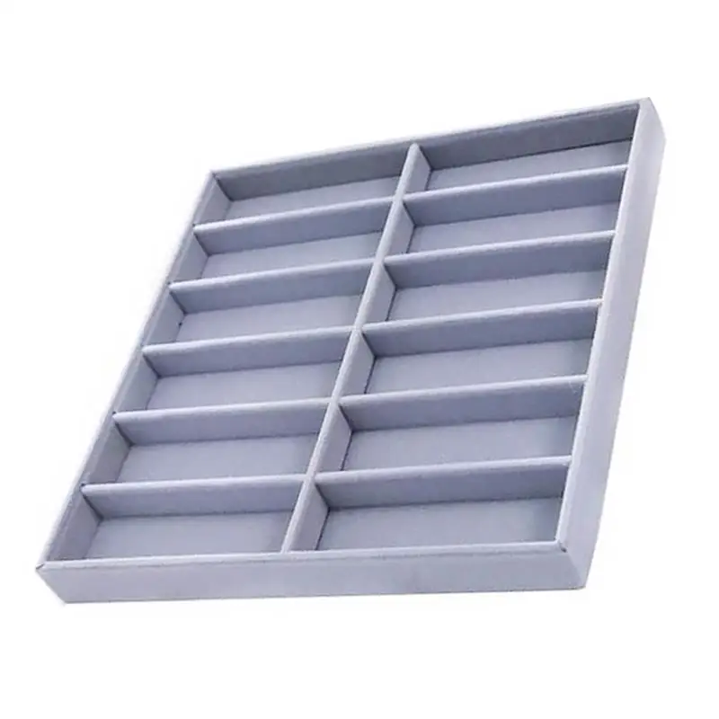 

6/12 Grids Home Glasses Storage Box Wooden Eyewear Display Tray Sunglasses Organizers Velvet Liner Storage Display Case