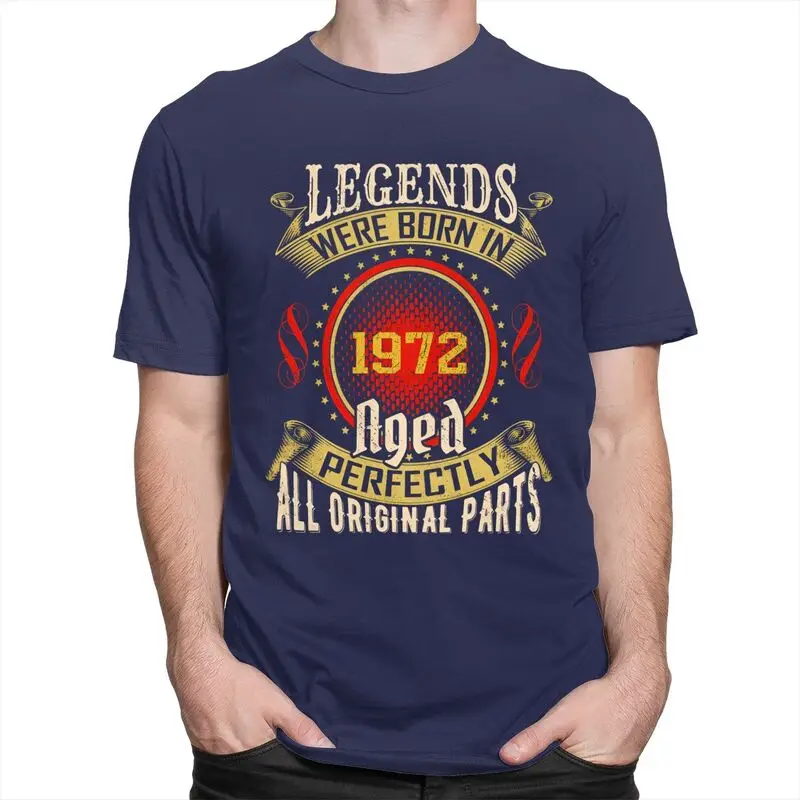 Фото Подарок на день рождения 53 лет Legend Are Born In 1972. Футболки для мужчин. Повседневные футболки с короткими рукавами. Свободные футболки из чистого хлопка. №2