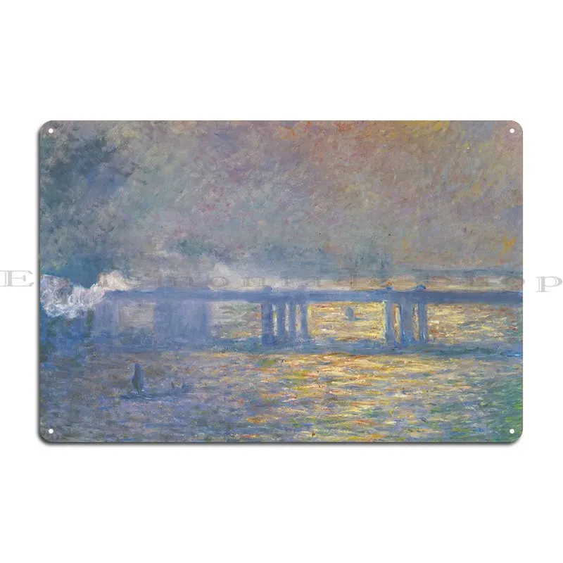 Charing Cross Bridge 1903 металлическая фотография