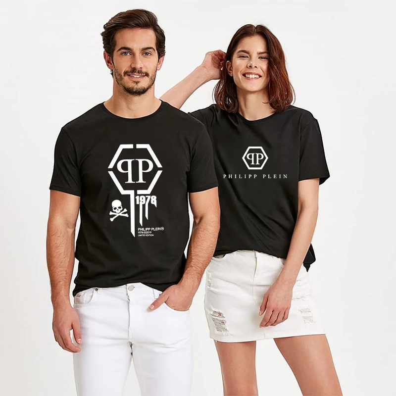 

Футболка с коротким рукавом для мужчин и женщин, люксовая модная Однотонная рубашка с принтом для влюбленных, уличная одежда для пар, топы, р...