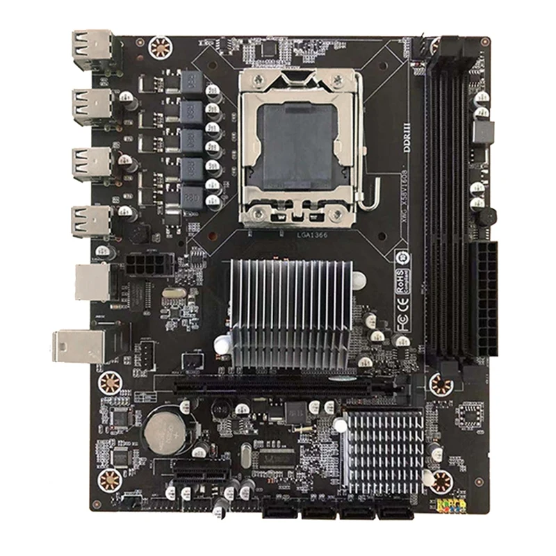 

X58 PC материнская плата PCB Материнская плата LGA1366 Pin 2XDDR3 32G ECC слот памяти PCIE 16X USB2.0 SATA Материнская плата E5640 ЦП