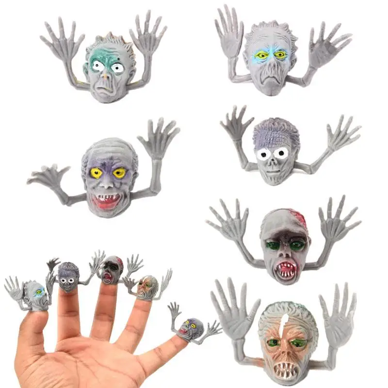 

Finger Puppet Toys For Kids 6pcs Halloween Horror Ghost Finger Puppets Great Halloween Finger Toys Interactive Gift For Party