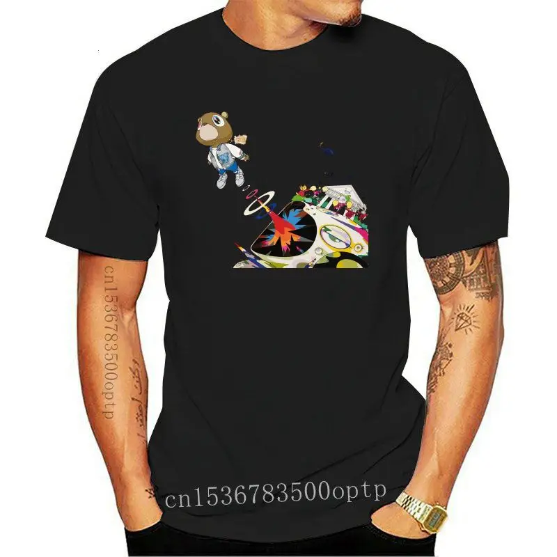 

Camisetas con Logo blanco de Neu Kanye West para hombre, camisetas personalizadas con estilo, álbum de graduación, famoso rapero