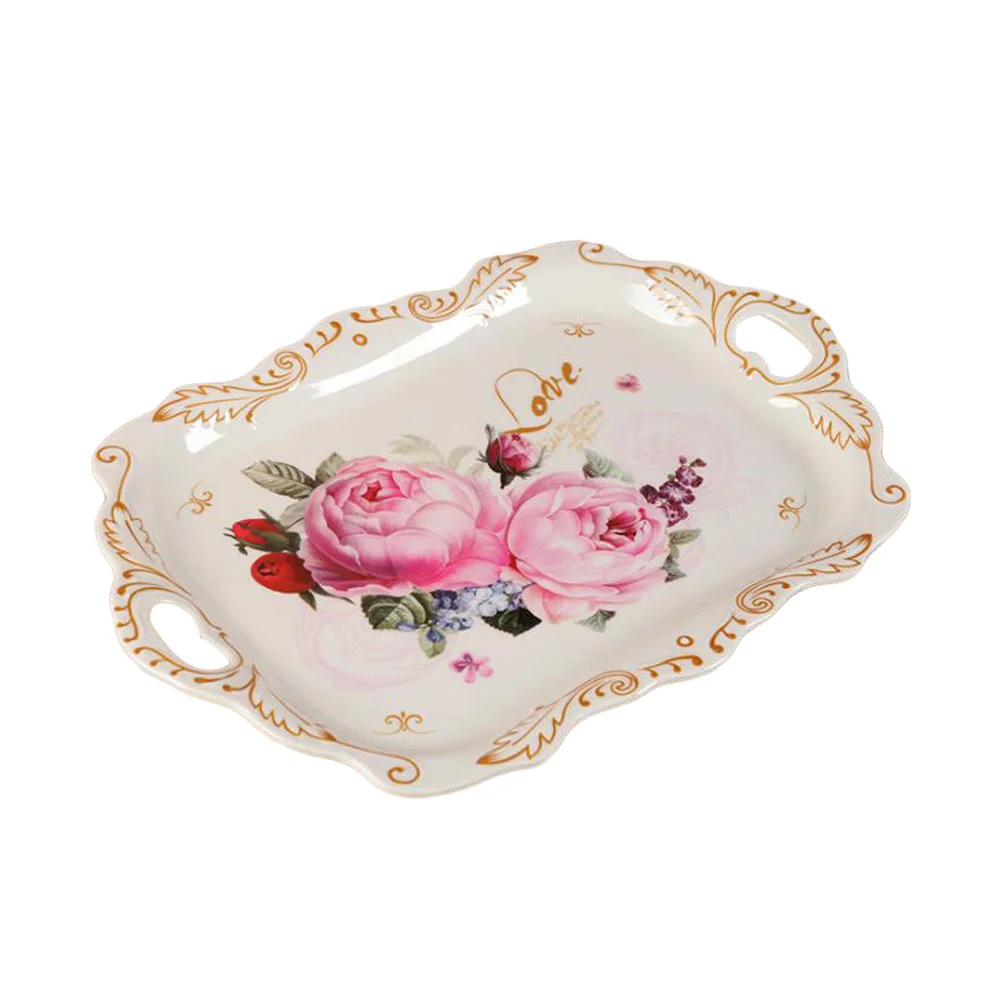 

Tray Serving Tea Plateplatter Snack Fruit Cup Decorative Coffee Storage Trays Holder Display Cake Appetizer Melamine Candy