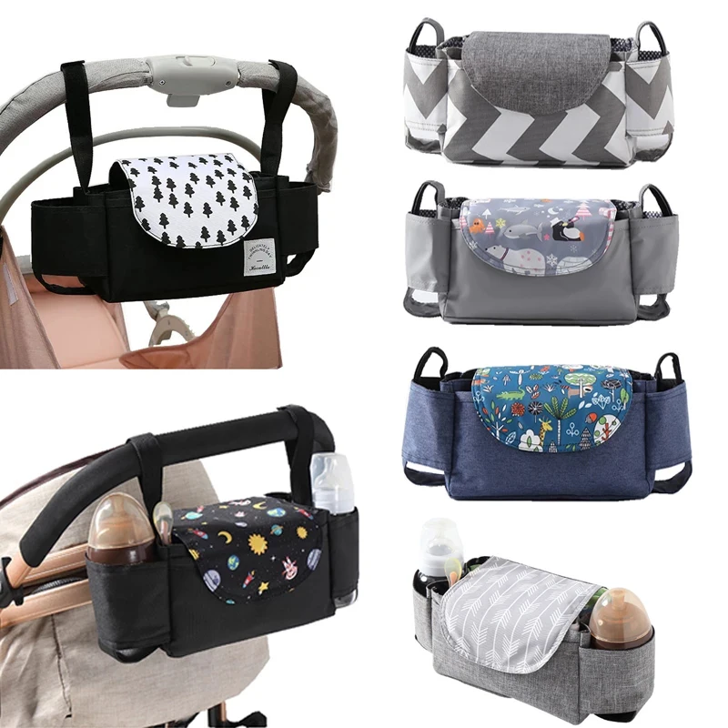 Stroller Organizer Baby Stroller Accessories Cup Holder Trolley Organizer Travel Outdoor Nursing Stuff Diaper Nappy Storage Bag