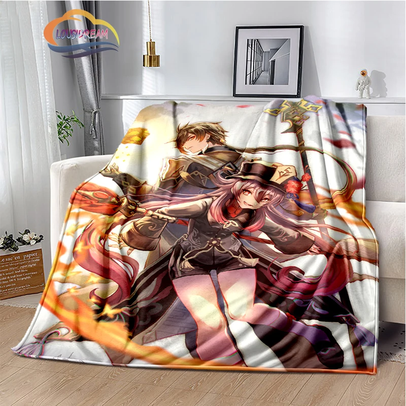 

Popular games Genshin Impact Series Character Flannel blanket 원신 pattern Fashion sofa bed Soft warm blanket Children's blanket